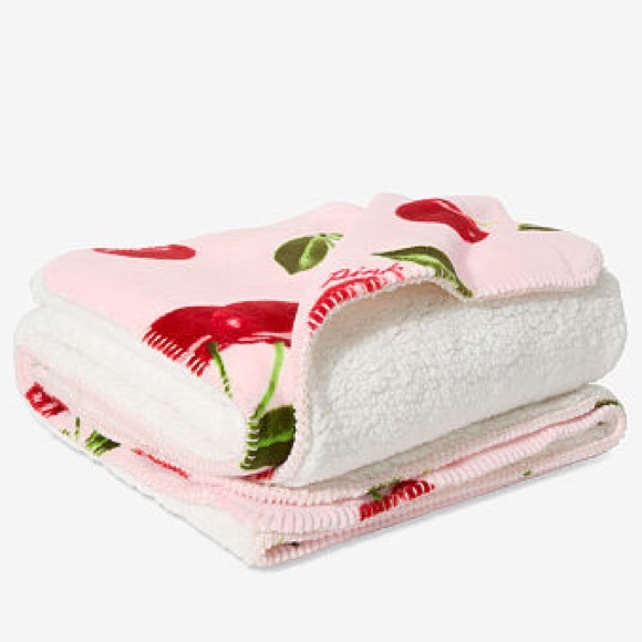 PINK Victoria's Secret Other - 🍒 Pink CHERRY 🍒 SHERPA BLANKET CHERRY 🍒